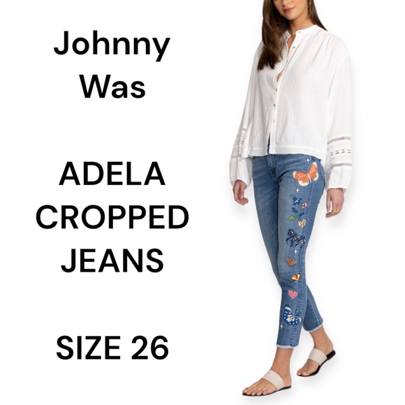 Johnny Was Denim - Johnny Was embroidered cropped jeans size 26